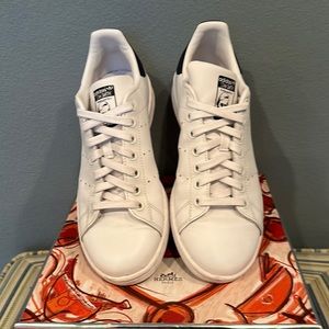 Adidas, style- Stan Smith Sneaker. Color- White/Navy. Size- 6.5 ( Women’s).